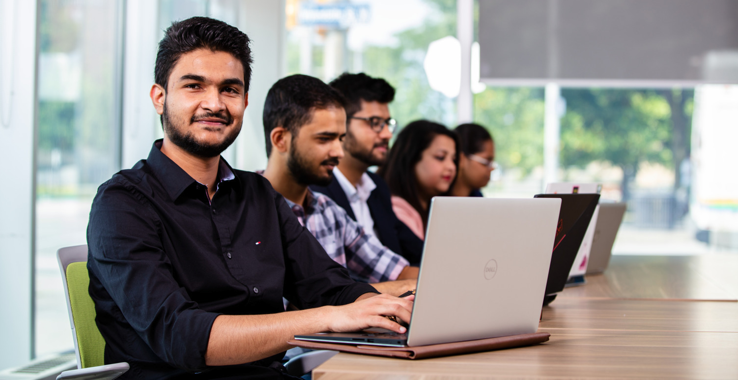 Student with laptop