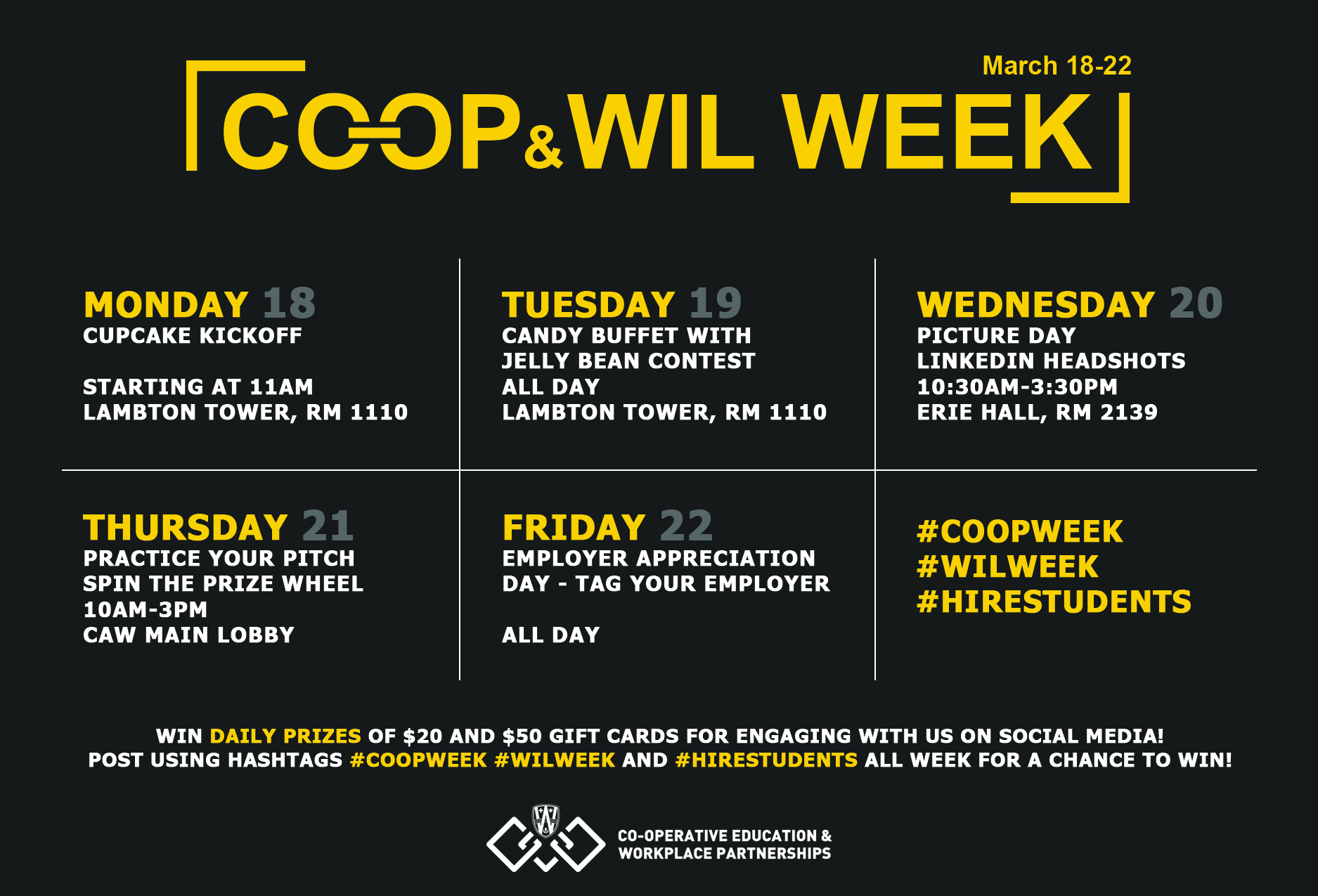 Co-op Week Schedule