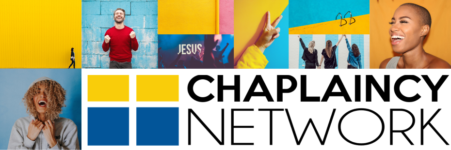 Collage with happy people and Chaplaincy Network Logo