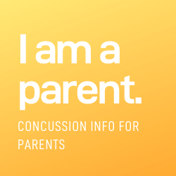 Blue box saying I am a parent: concussion info for parents.