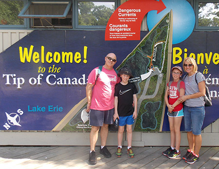 The Paterson family visiting Point Pelee National Park.