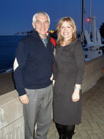 Alan Wright and Iwona Miliszewska enjoy the patio overlooking the water at the Windsor Yacht Club.