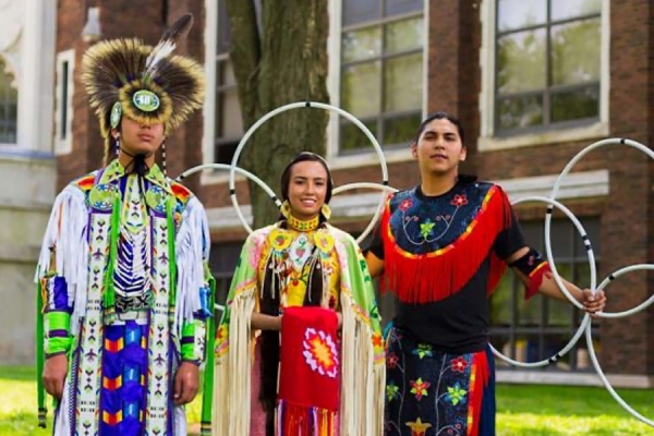 Indigenous students outside Dillon Hall