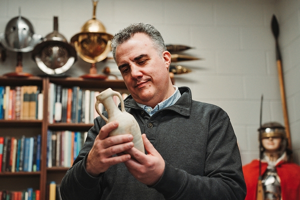 Max Nelson examines a replica amphora