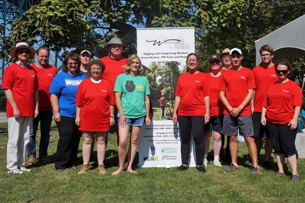 Volunteers with the 2017 WEDig History survey explored Assumption Park for buildings that once stood on the site.