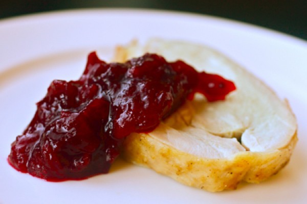 Turkey with cranberry sauce