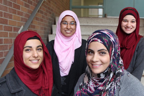 students wearing hijabs