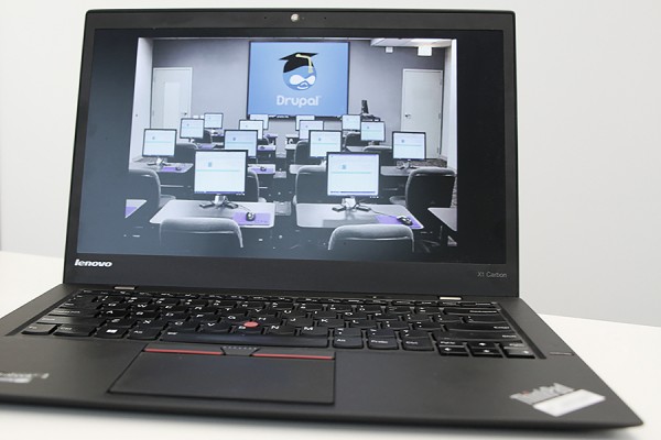 laptop computer displaying Drupal