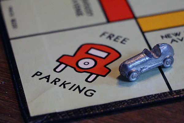 space on Monopoly game board marked &quot;Free Parking&quot;