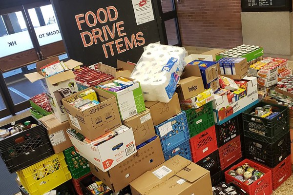 boxes of canned foods