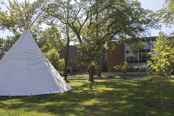 Teepee outside Leddy Library