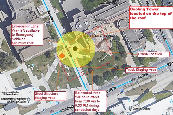 map showing location of blockage