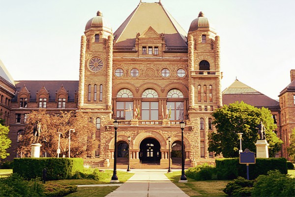 Queen&#039;s Park, the seat of the Ontario legislature