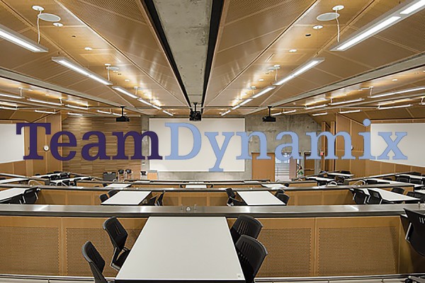 classroom with TeamDynamix superimposed