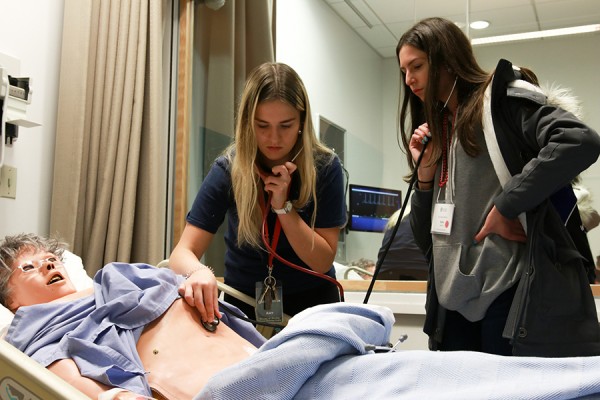 students in the nursing simulation lab