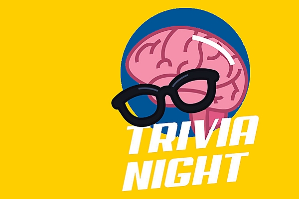 cartoon brain with text &quot;Trivia Night&quot;
