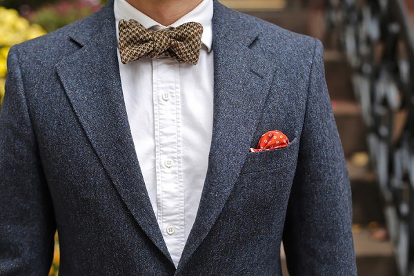 tweed jacket and bowtie