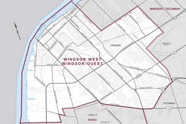 map of Windsor-West riding