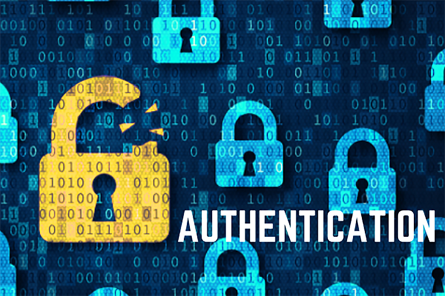 graphic reading "authentication" with series of locks