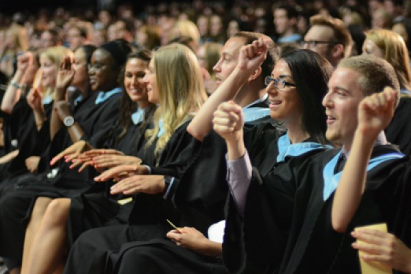 Graduands celebrating convocation.