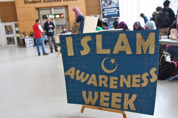 signboard &quot;Islam Awareness Week&quot;