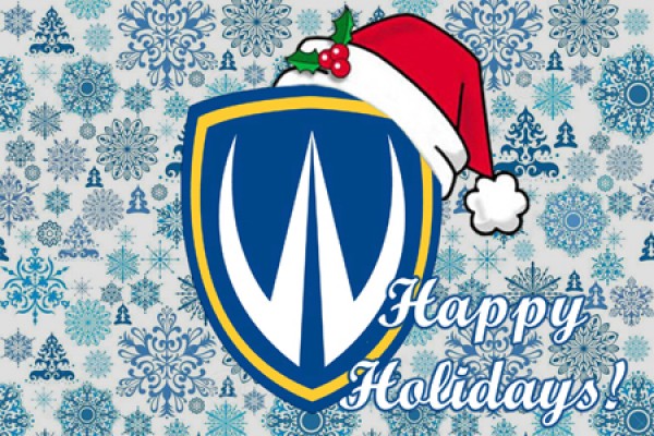 Lancer logo adorned with Santa hat