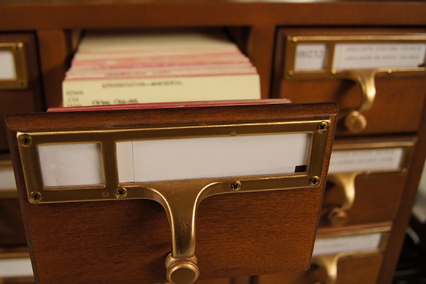 old-fashioned card catalog