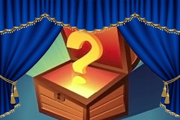Treasure chest full of question marks