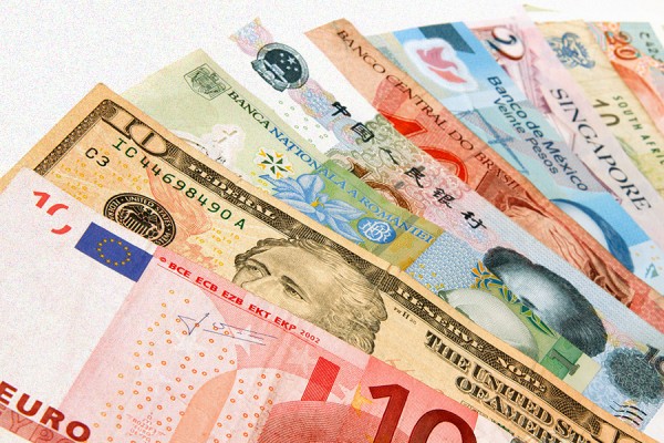 various world banknotes