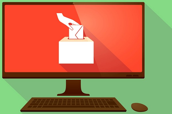 computer screen depicting ballot box