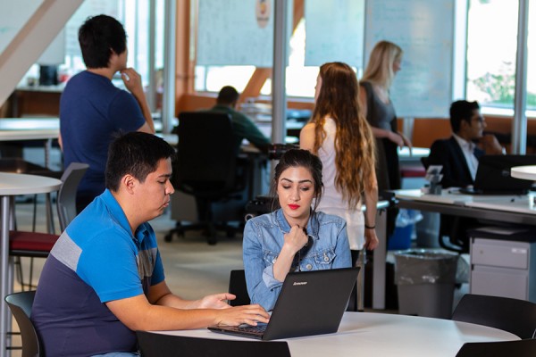 students collaborating