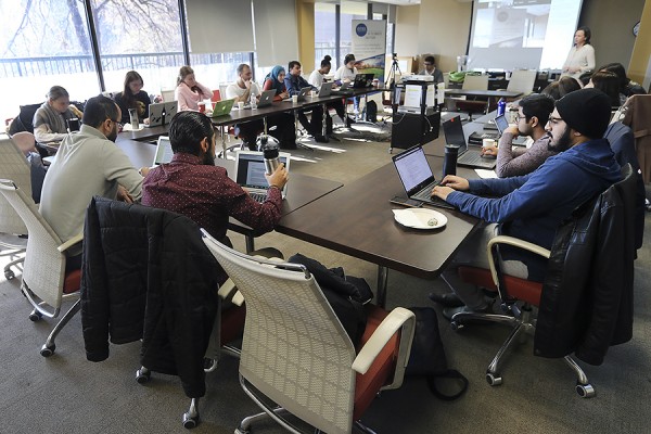 Members of the Cities and Climate Action Forum at Windsor Law held a research-a-thon Monday as part of a national effort.