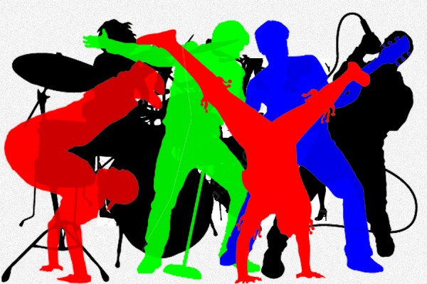 silhouettes of performers