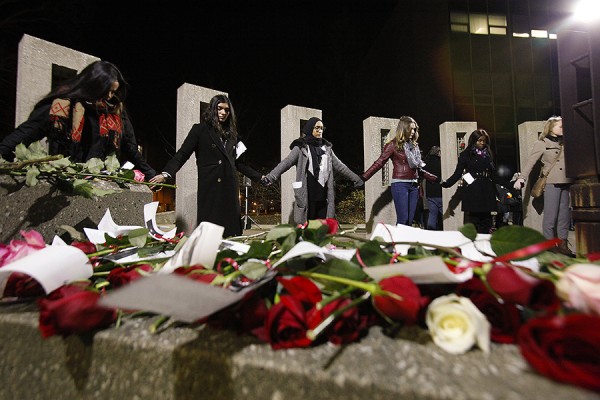 women gathered at Memorial of Hope