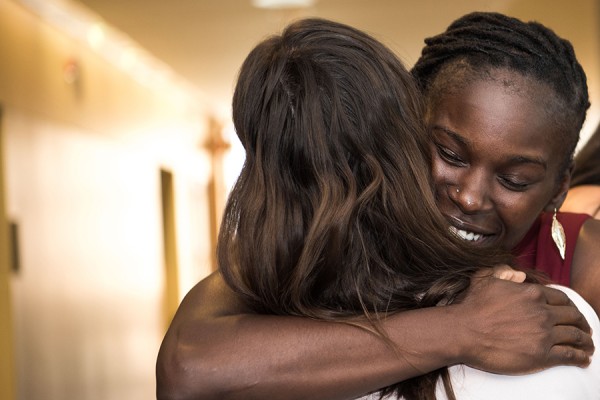 Carly Steer hugs Dranadia Roc