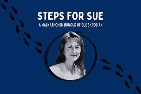 poster &quot;Steps for Sue&quot; with image of Sue Skrobiak