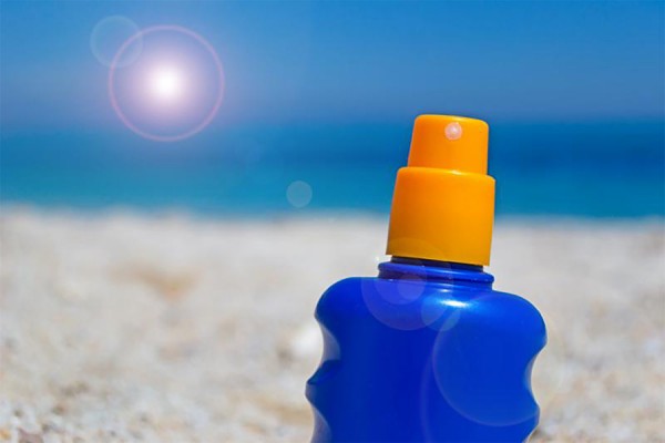 Bottle of sunscreen