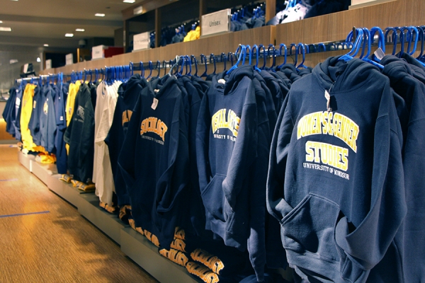 sweatshirts for sale in Campus Bookstore