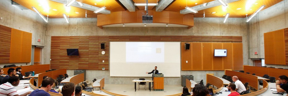 Professor taking lecture in CEI building