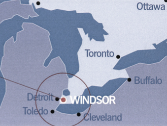 Windsor location map