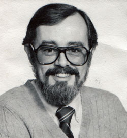 Black and white photo of Dr. Peter Halford (1942-2002