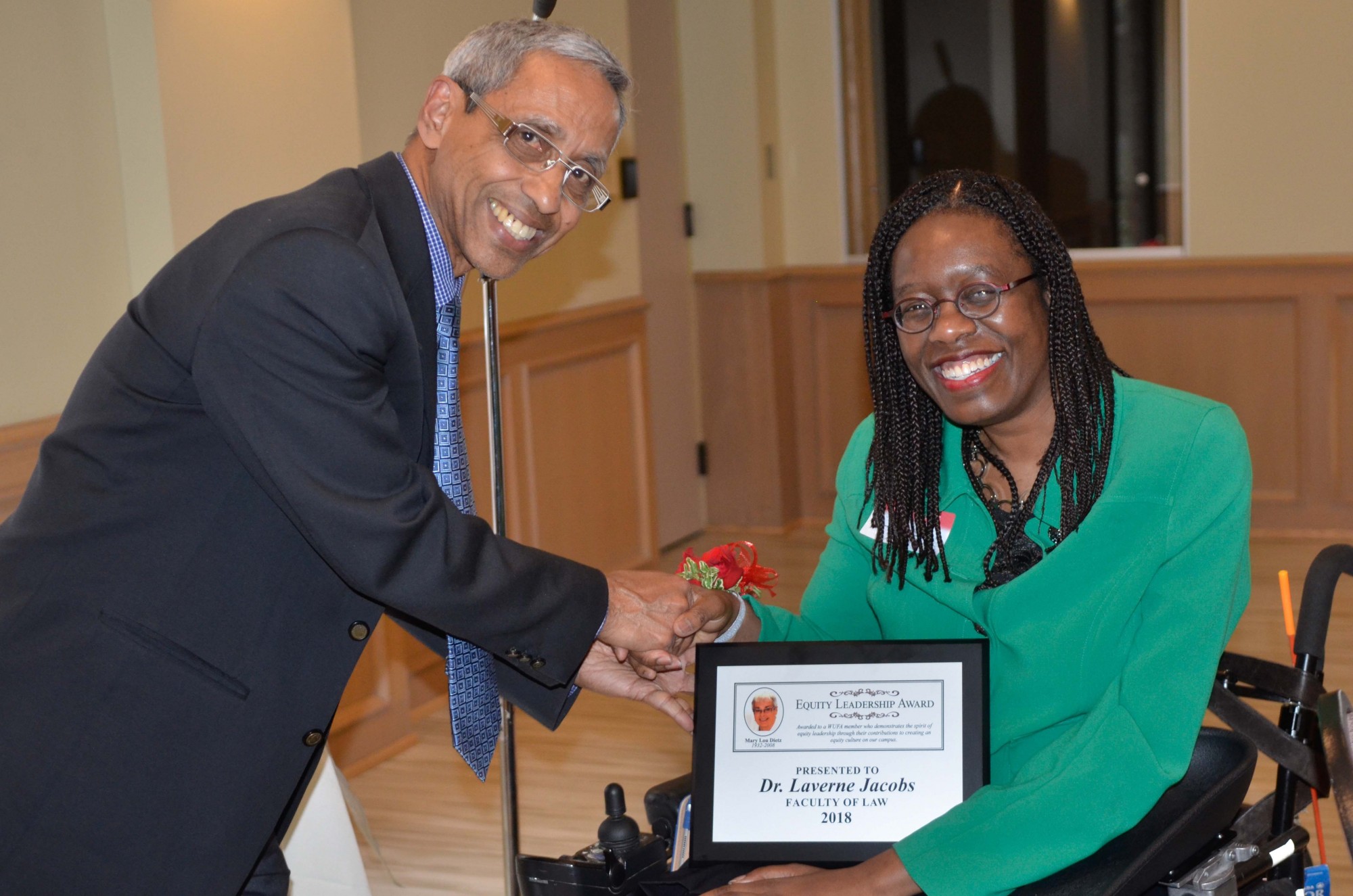 Professor Laverne Jacobs receives the Mary Lou Dietz Equity Leadership Award