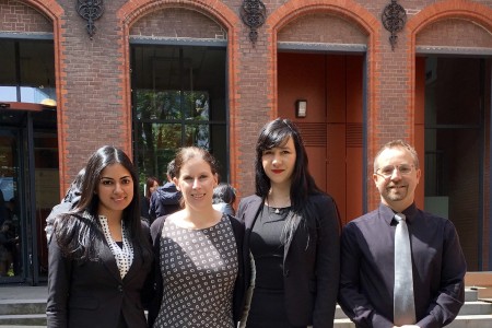 Anjali Rajan, Prof Sara Wharton, Caroline Stacey, and Shane Miles at the ICC Moot in The Hague