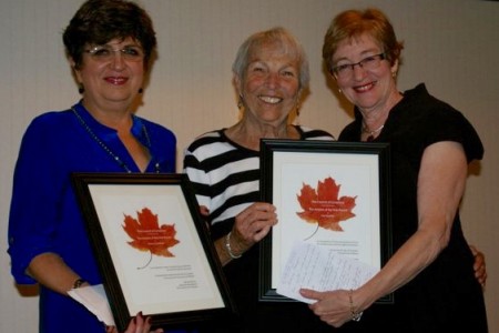 Marion Overholt Receiving Council of Canadians Award