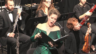 Soprano Karen Driscoll in performance with orchestra