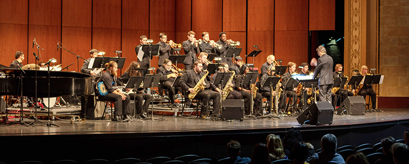 University Jazz Ensemble performing in the Capitol Theatre