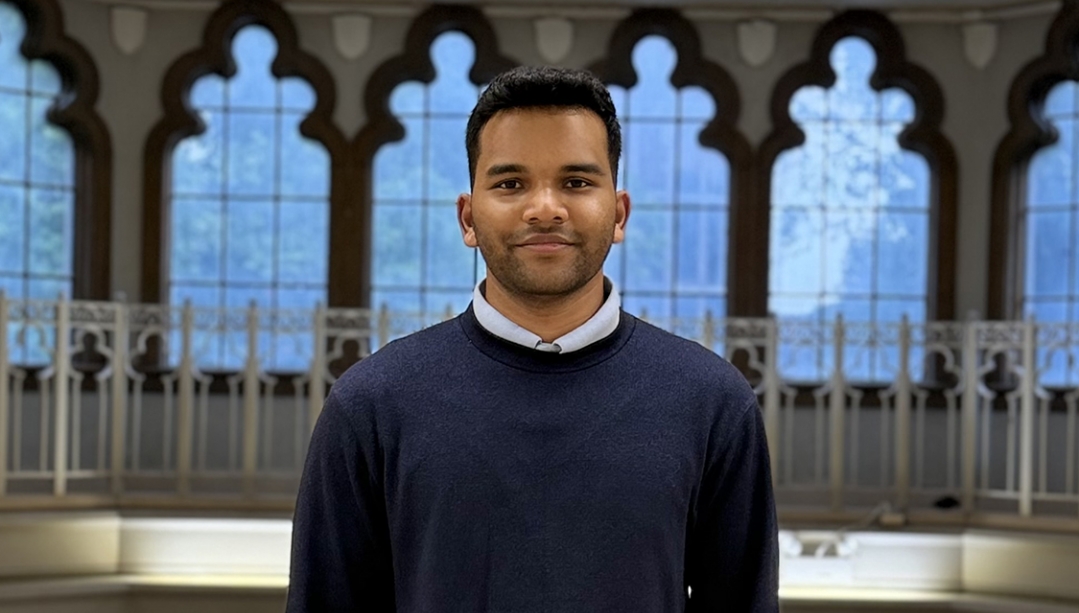 photo of Nishant Gowthaman standing in Dillon Hall