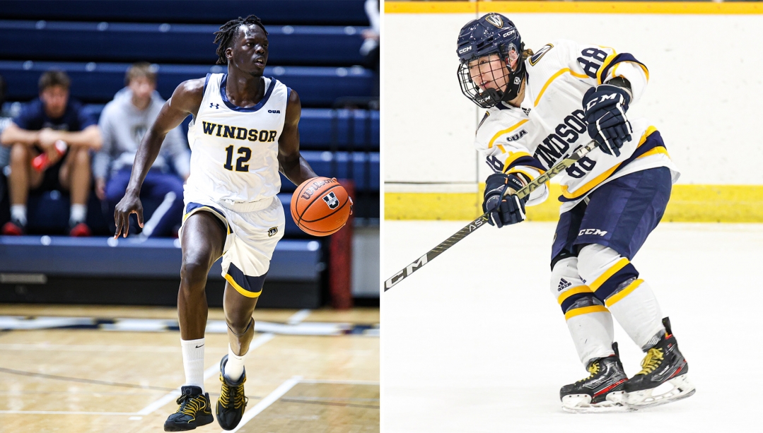 Windsor Lancers men's basketball and women's hockey action.