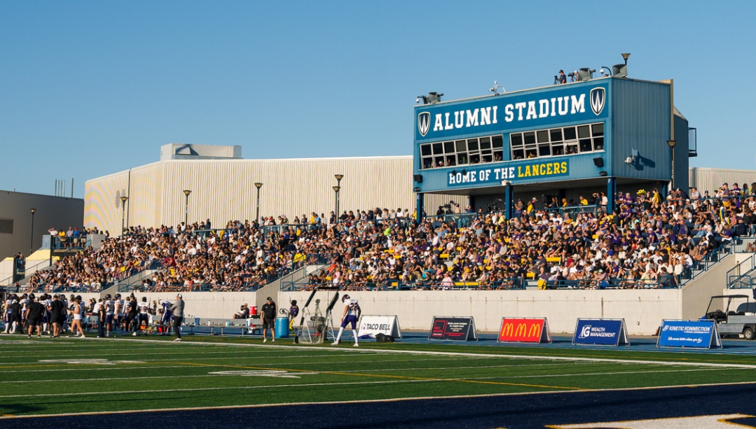 Alumni Stadium packed with fans.