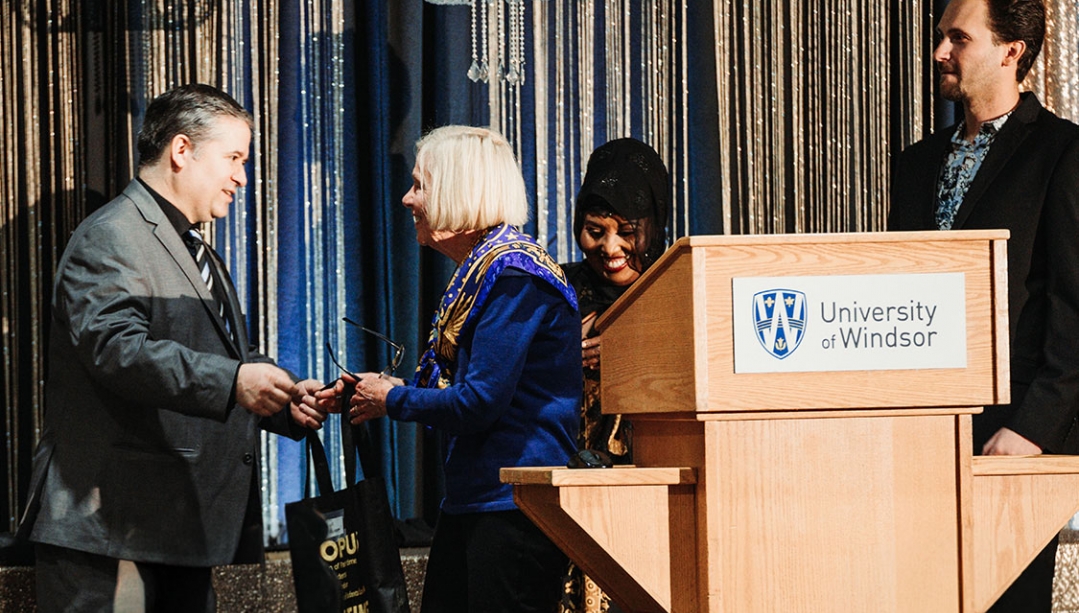 Award presentation at OPUS Awards.